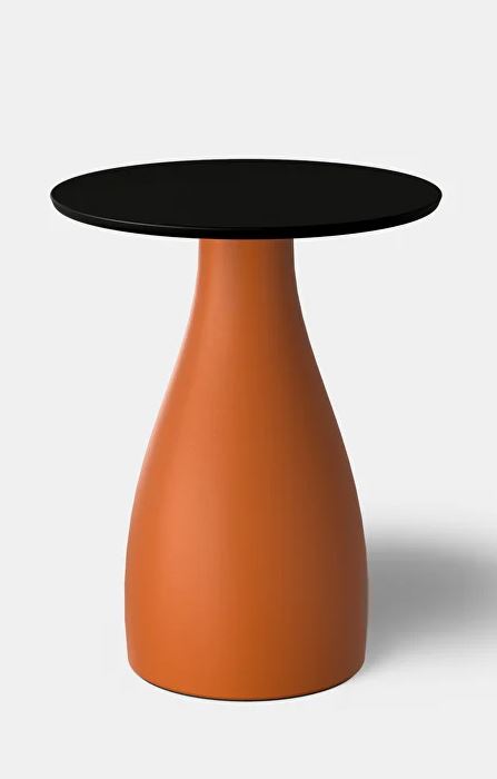 Керамический столик Bolet table терракотовый, столешница черная